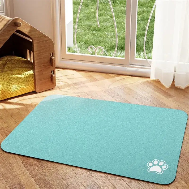 Product Description: Keep your pet's feeding area neat and tidy with the Absorbent Pet Feeding Mat – Easy Clean & Quick Dry. Designed to catch spills, splashes, and crumbs, this mat features a super absorbent top layer and a waterproof, non-slip backing t