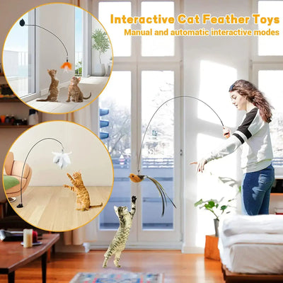 "Elevate Playtime with interactive Feather Wand Cat Toys"Keep your cat entertained for hours with our interactive feather wand toy set. Features a super suction cup for easy attachment . Free delivery£4.90#InteractivePlay,#InteractiveToy,#Lightweight,#Pet