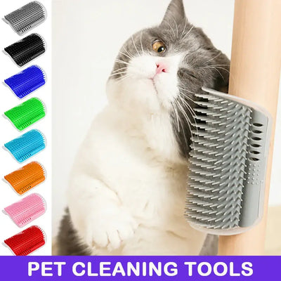 Product Description: Keep your feline friend happy and well-groomed with the Cat Corner Hair Scrubber Brush for Happy Grooming! This self-grooming brush easily attaches to walls, corners, or furniture, giving your cat the perfect place to rub and remove l