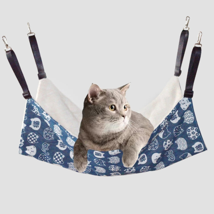 PE-160 Canvas Hanging Cat Cage Hammock Adjustable Length Swing Pet Nest, L