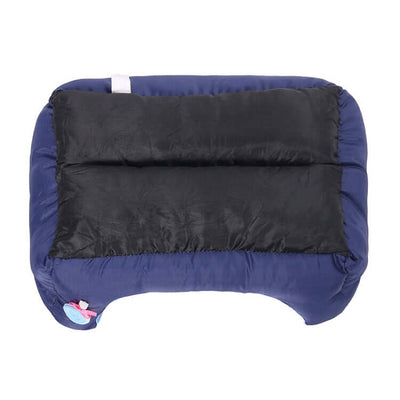 Cartoon pet kennel square cushion in dark blue with soft black padding for small and medium pets, detachable and washable.