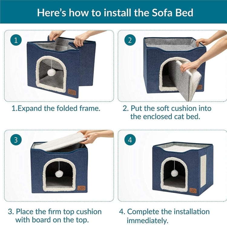 Pet Stool Pet Kennel Indoor Foldable Storage Stool Cat Dog Kennel, 41 x 41 x 35cm