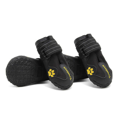 Big Dog Shoes Non-slip Pet Footwear with Double Velcro and Luminous Paw Print Design