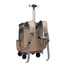 Portable folding trolley pet backpack with universal wheels and space capsule design, perfect for traveling with small to medium pets up to 12lbs.