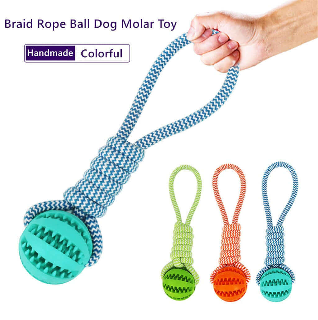 Dog Toys Balls Interactive Treat Rope RubberDurable Dog Toys Balls for chewing & play. Enhance pet tooth cleaning with our Rubber Leaking Balls. Ideal for small to medium dogs.£6.90#DogAccessories,Chew toys,dog,Dog toy,Dog toy balls on a rope Interactive