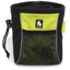 Black and lime green dog training snack bag with drawstring and mesh pocket, ideal for training sessions and outdoor use.