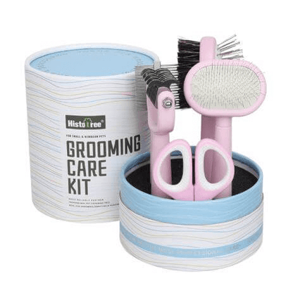 Premium pet grooming kit with brushes, combs, and nail clippers for cats and dogs, ideal for maintaining pet hygiene and appearance.