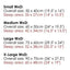 Size chart for Chateau Memory Foam Orthopaedic Box Dog Bed by Scruffs showing dimensions for Small, Medium, Large, and X-Large beds.