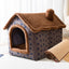 House Type Universal Removable and Washable Pet Dog Cat Bed Pet Supplies, M in a cozy, star-patterned design.