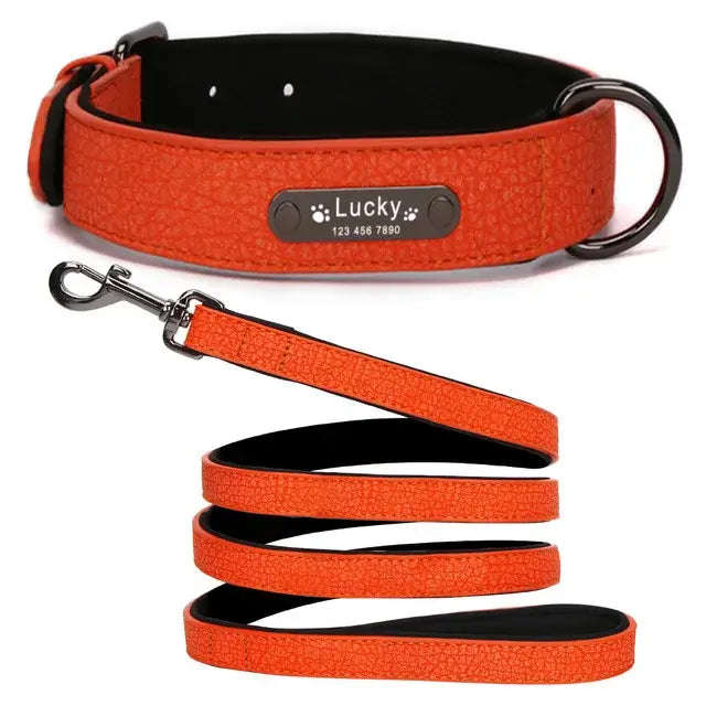 Custom Luxury Personalized Dog Collars - Engraved Leather