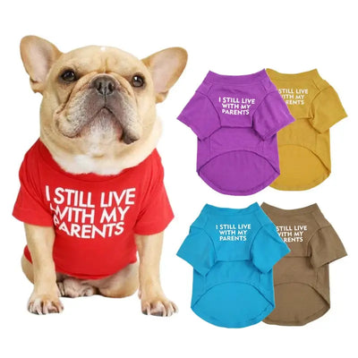 Cozy Letter Printed Bulldog Summer Pet T-Shirts