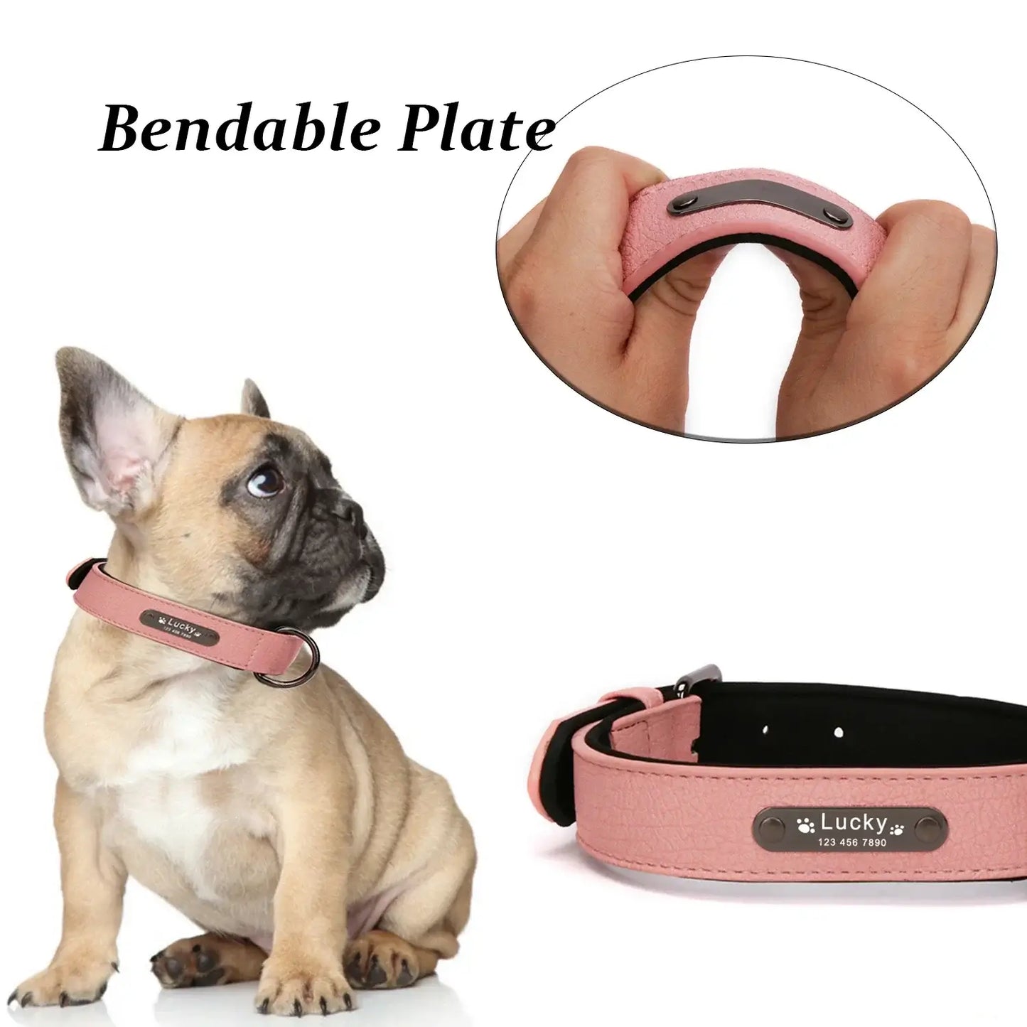 Custom Luxury Personalized Dog Collars - Engraved Leather