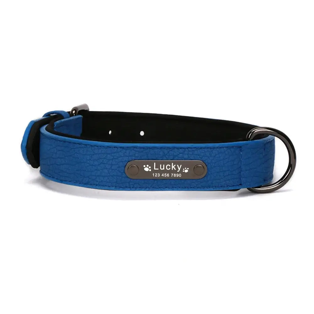 Custom Luxury Personalized Dog Collars - Engraved Leather