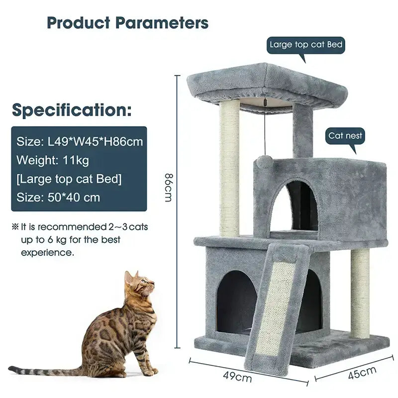 Stylish Cat Climbing Tree & Play FrameElevate playtime with our Cat Climbing Tree & Play Frame. Perfect for jumping, standing, & stylish lounging. Ideal for active cats.£68.9