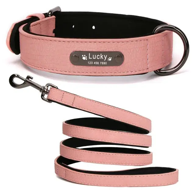 Custom Luxury Personalized Dog Collars - Engraved Leather