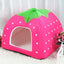 Strawberry Shaped Foldable Short Plush Pet House Nest, Size: M, Red, Size M, Pink, Size M, Blue, Size M, Purple, Size M