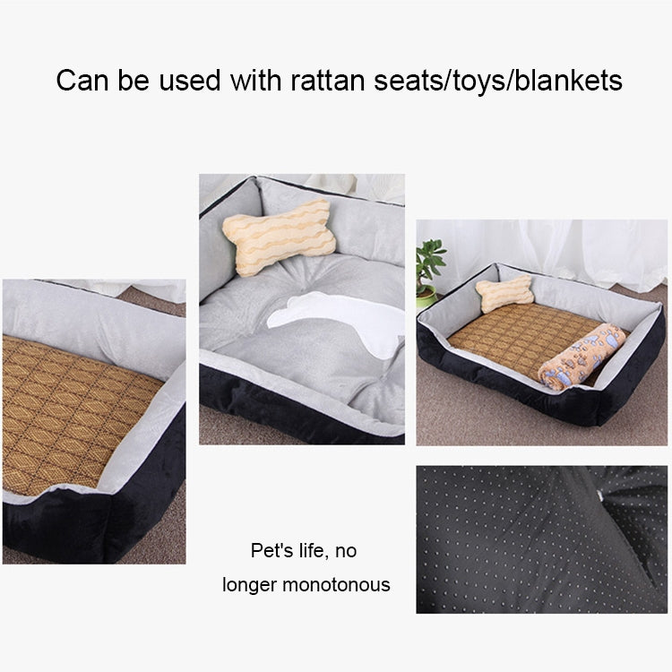 Dog Bone Pattern Big Soft Warm Kennel Pet Dog Cat Mat Blanket, with Blanket Size: M, 70×50×15cm, Size: M