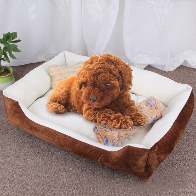 Dog Bone Pattern Big Soft Warm Kennel Pet Dog Cat Mat Blanket, with Blanket Size: M, 70×50×15cm, Size: M