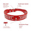 Rhinestone Dog Collar - 3 Rows Suede Leather