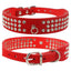 Rhinestone Dog Collar - 3 Rows Suede Leather