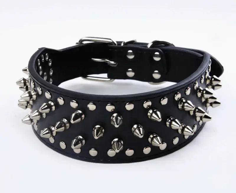 Spiked Studded Leather Dog Collars for Large Breeds