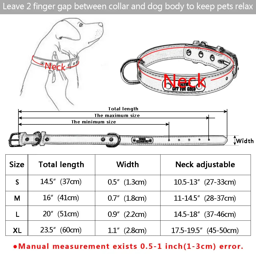 Durable Personalized Dog Collar - Customizable Sizes