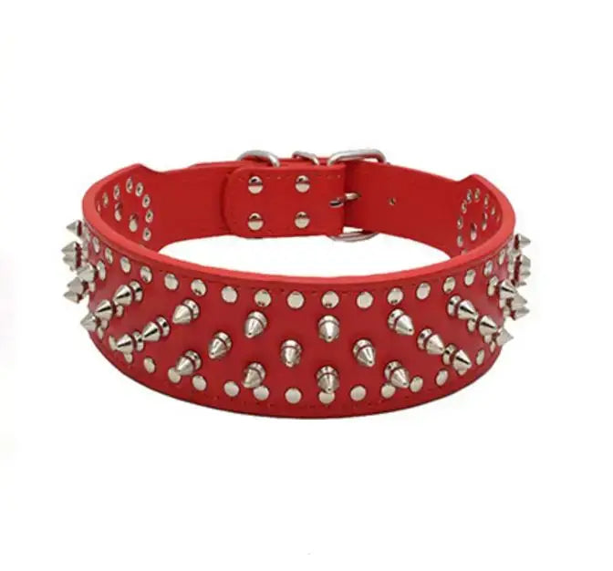 Spiked Studded Leather Dog Collars for Large Breeds