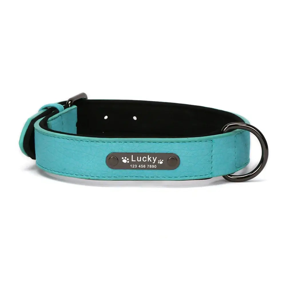 Custom Luxury Personalized Dog Collars - Engraved Leather