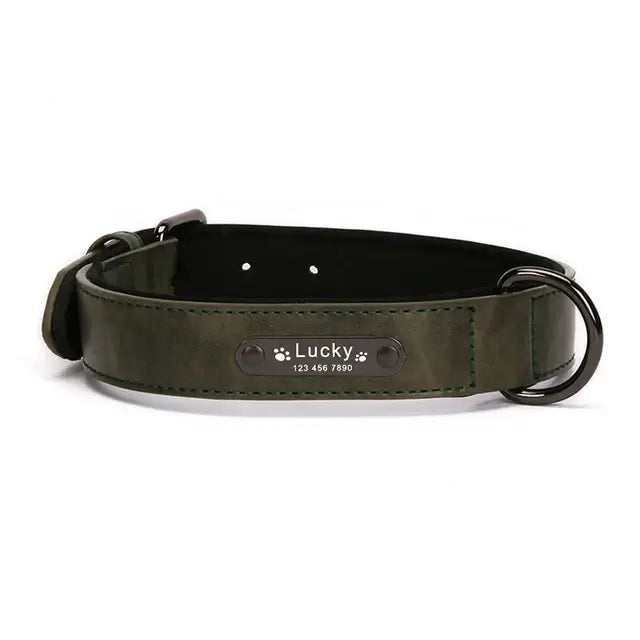 Custom Luxury Personalized Dog Collars - Engraved Leather