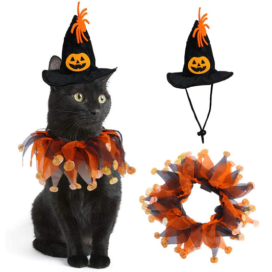 Halloween Cat Costume for Pet Cosplay#CatCosplay,#CatHalloweenOutfit,#CatsAccessories,#CuteCatCostume,#FestiveCatClothing,#HalloweenCatCostume,#HalloweenPetCostume,#PetAccessories,#PetSupplies,#SpookyCatCostume£16.9