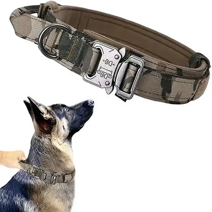 Tactical Dog Collar & Leash Set for Large BreedsShop heavy-duty tactical dog collar and leash sets. Adjustable fit for German Shepherds & large dogs. Ideal for training & outdoor activities.£9.90#AdjustableCollarHarness,#DogComfort,#DogEntertainment,#DogH