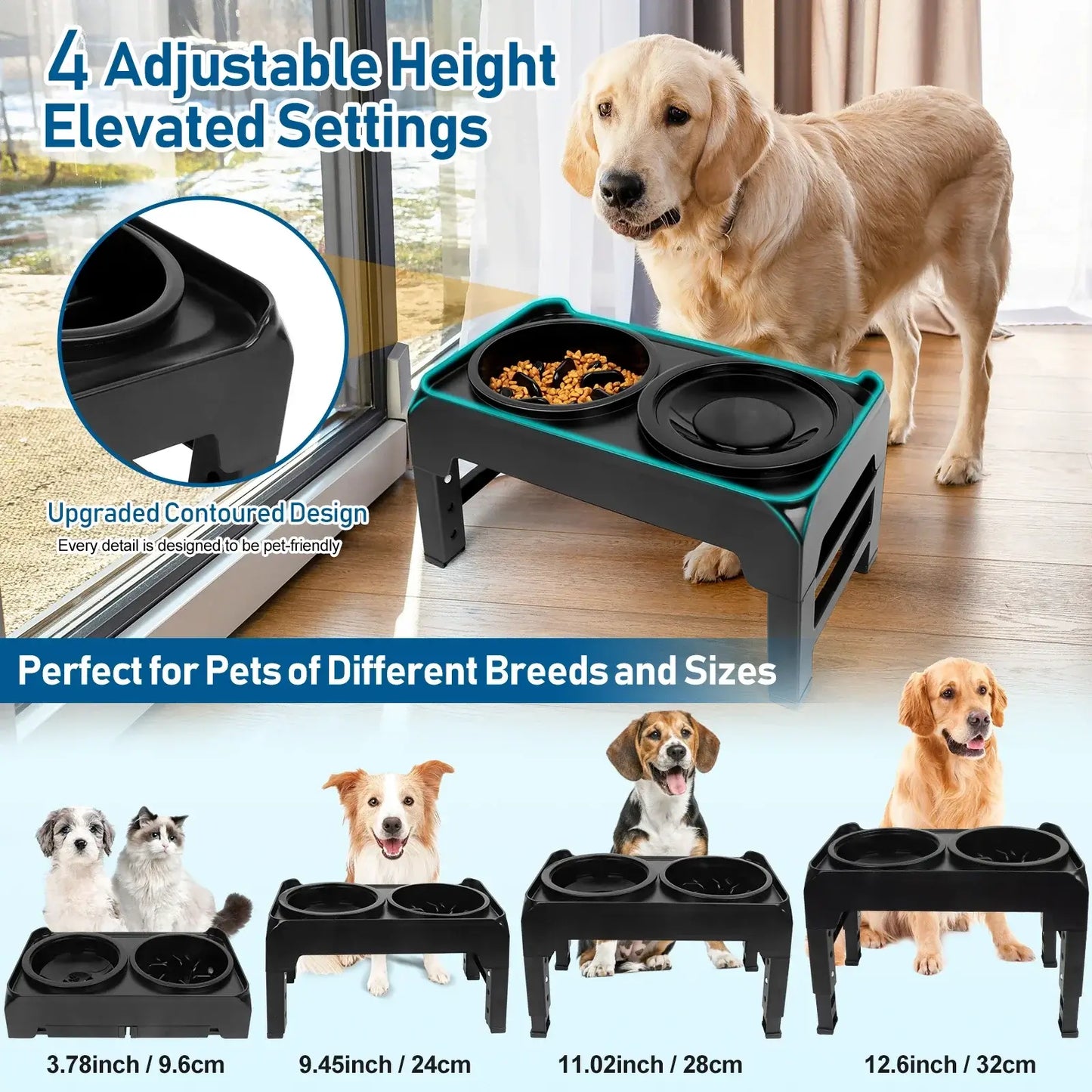 Elevated 2-in-1 Slow Feeder Dog Bowls Stand#ElevatedDogBowls,#HealthyEatingForDogs,#PetComfort,#SlowFeederDogBowl