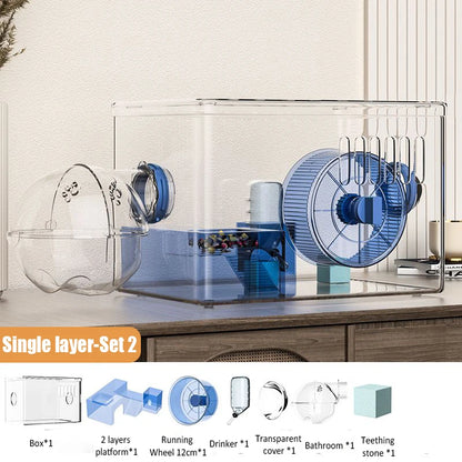 Breathable Hamster Cage with Accessories - Orange/Green/Blue£297.9