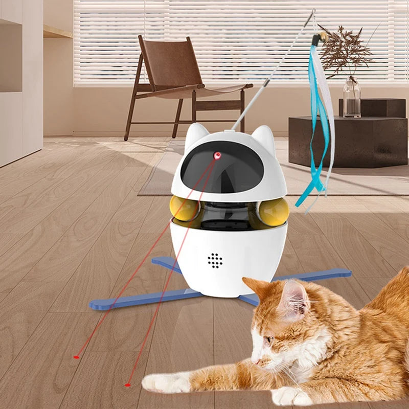 SPECIFICATIONS Brand Name: NoEnName_Null Toys Type: Feather Toys Is Smart Device: YES Origin: Mainland China Material: wool Three rotation modes, 360° free rotation, rolling with the ball, attracting the cat's attention Detachable cat-catching stick, the