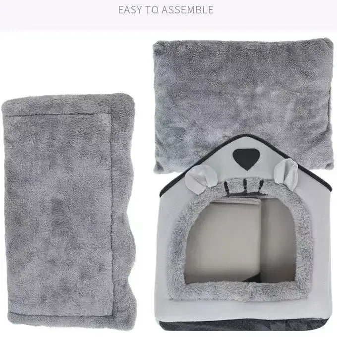 Soft Bed Deep Sleep Small Dog Winter House with Removable Cushion and Enclosed Pet Tent for Kittens, Puppies, and Cats