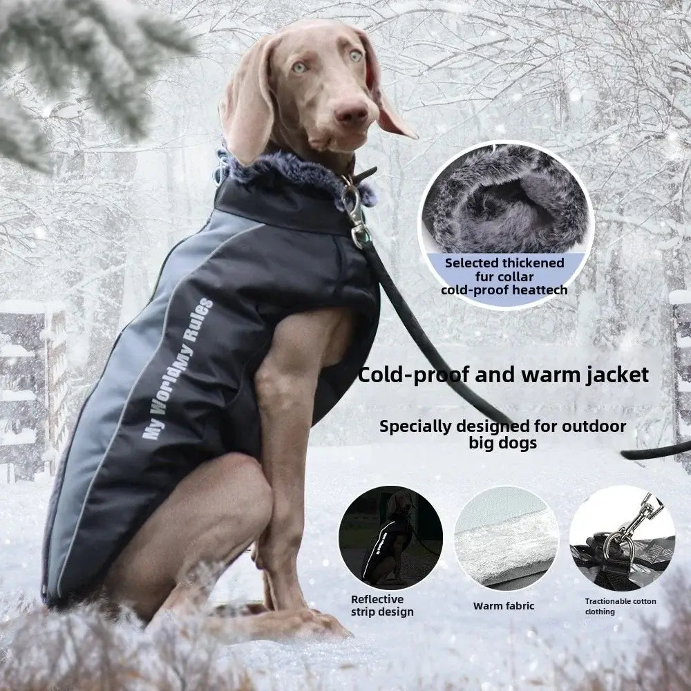 Cozy Waterproof Winter Dog Jacket with Adjustable Harness