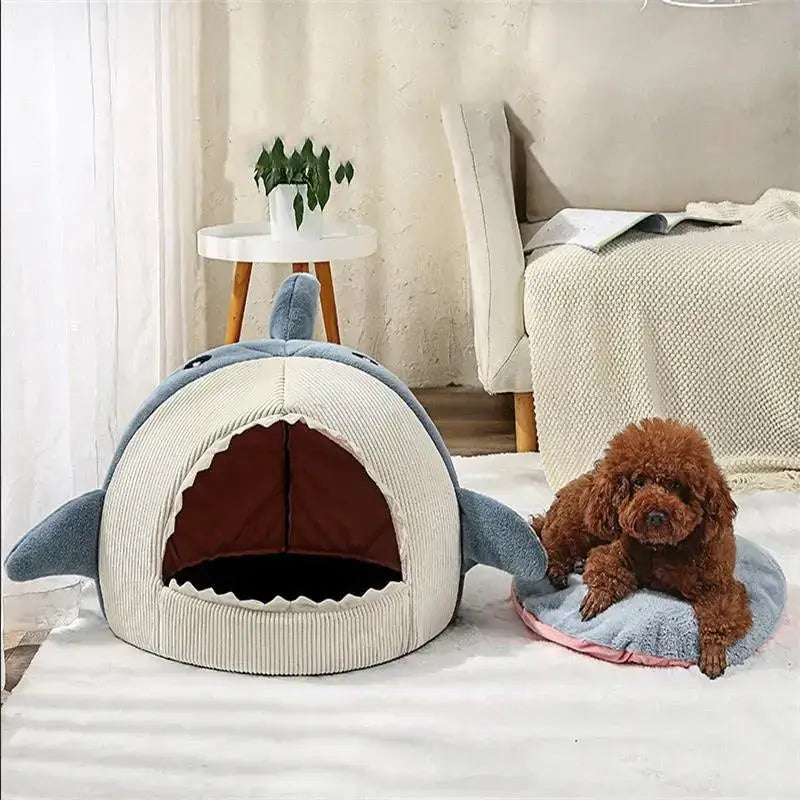 Shark Cat Bed - Cozy Hideaway for CatsPlush Shark Cat Bed for a fun & cozy retreat. Perfect comfort for your feline friend's naptime adventures. Shop now!£22.9