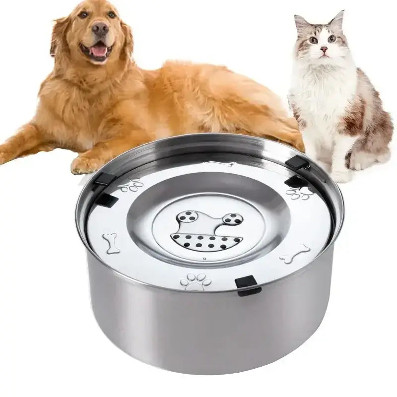 Stainless Steel Dog Floating Bowl - No Spill & Non-Slip