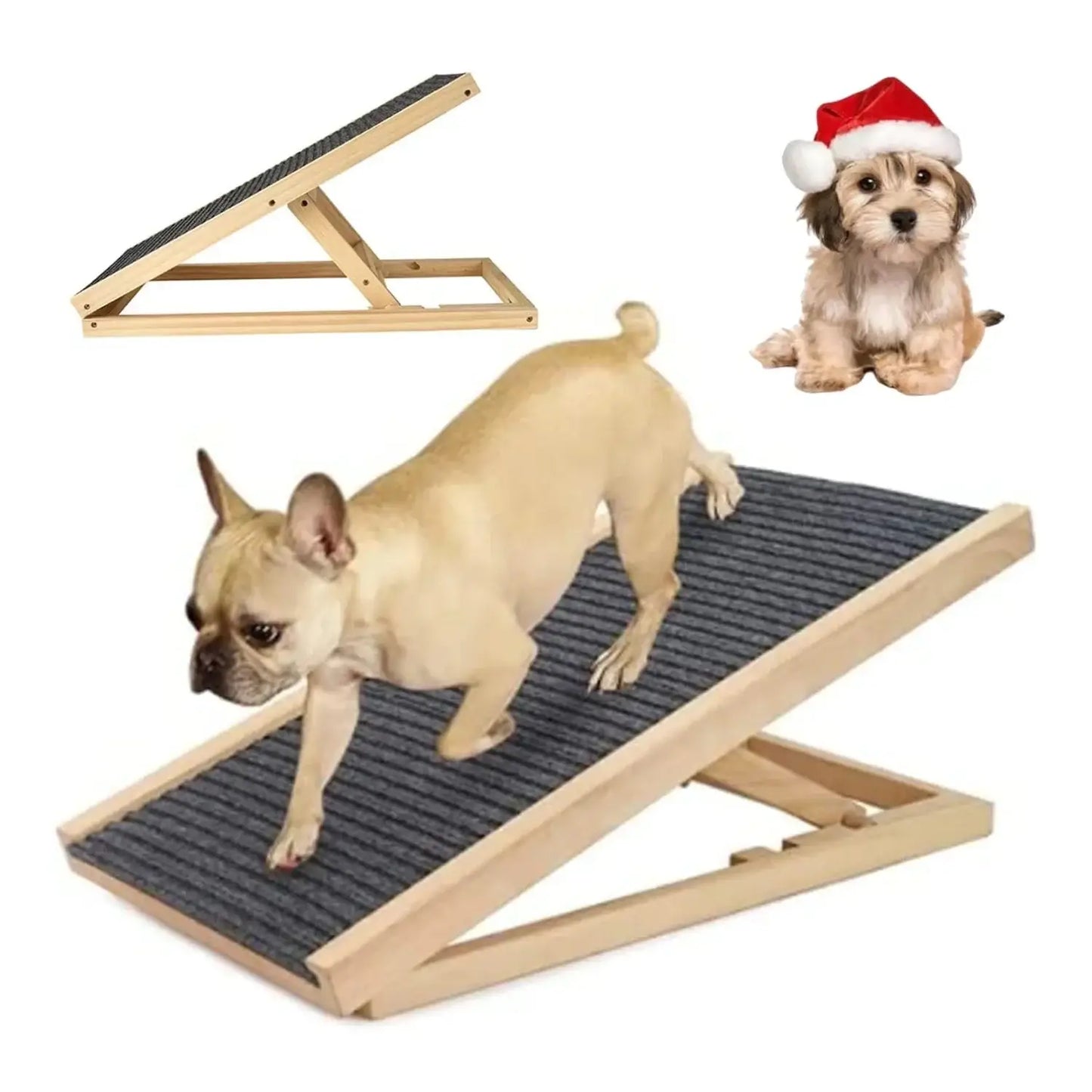 BRIEFNESS Adjustable Pet Climbing Ladder - Solid Wood