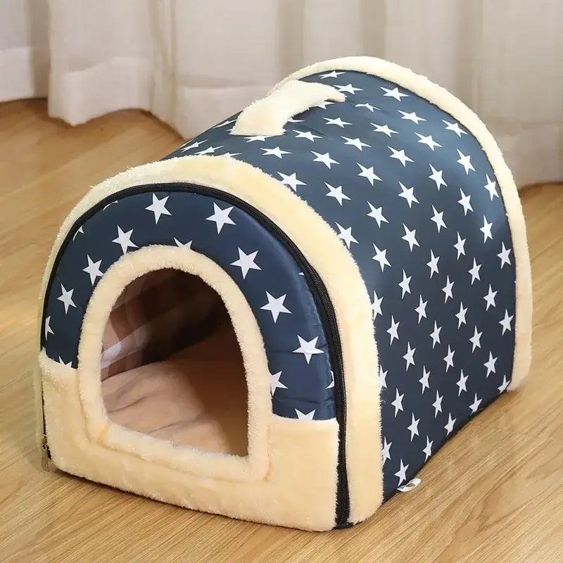 Folding Plush Dog House Puppy Pet Large Medium Indoor Dog Bed Convertible Sofa Kennel Tapisseries Pet Supplies Houses Habitats