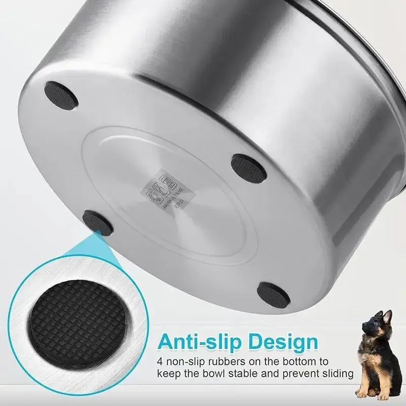 Stainless Steel Dog Floating Bowl - No Spill & Non-Slip