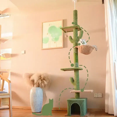 Cactus Cat Tree Tower: 5-Layer Climbing & Fun, Free DeliveryElevate your cat's playtime with our Cactus Cat Tree Tower, featuring 5 layers, a hammock, scratching post & more. Ideal for indoor fun. Free Delivery.£160.9