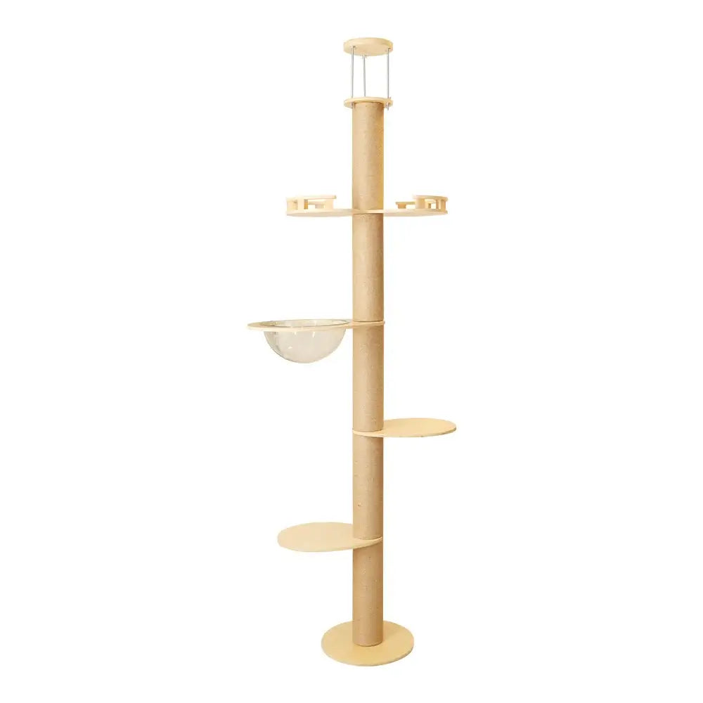 Multi-Level Cat Tree Tower with Hammock & Condo£95.9#CatEntertainment,#CatFurniture,#CatHammock,#CatPlayground,#CatTreeTower,#MultiLevelCatTree,#ScratchingPost,#SpaceSavingPaws Palace StoresElevate your cat's playtime with our adjustable floor-to-ceiling