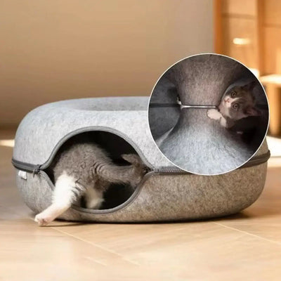 Donut Cat Tunnel Interactive Play Toy - Cat Bed#CatBed,#CatTunnel,#DonutCatToy,#DurableCatToy,#FoldableCatTunnel #PetPlayToy,#IndoorCatToy,#InteractiveCatBed,#PetPlayToy£31.9