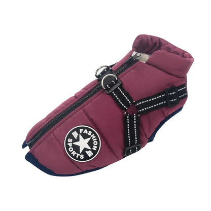 Winter Warm Dog Jacket with Harness for Large Breeds£14.9