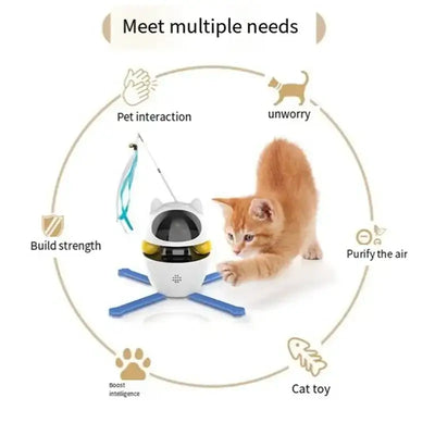 SPECIFICATIONS Brand Name: NoEnName_Null Toys Type: Feather Toys Is Smart Device: YES Origin: Mainland China Material: wool Three rotation modes, 360° free rotation, rolling with the ball, attracting the cat's attention Detachable cat-catching stick, the