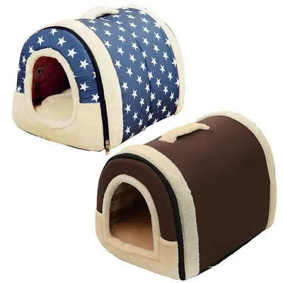 Folding Plush Dog House Puppy Pet Large Medium Indoor Dog Bed Convertible Sofa Kennel Tapisseries Pet Supplies Houses Habitats