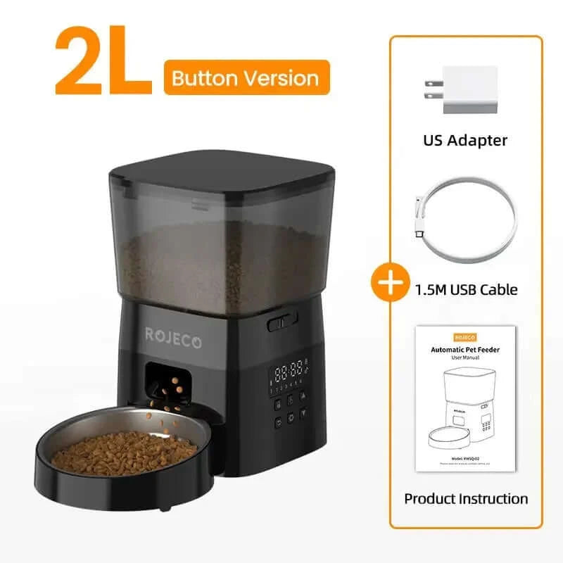 Convenience Meets Care: ROJECO Automatic Pet Feeder Button Version - Paws Palace StoresBuy Convenience Meets Care: ROJECO Automatic Pet Feeder Button Version for only £45.90 at Paws Palace Stores!£62.9