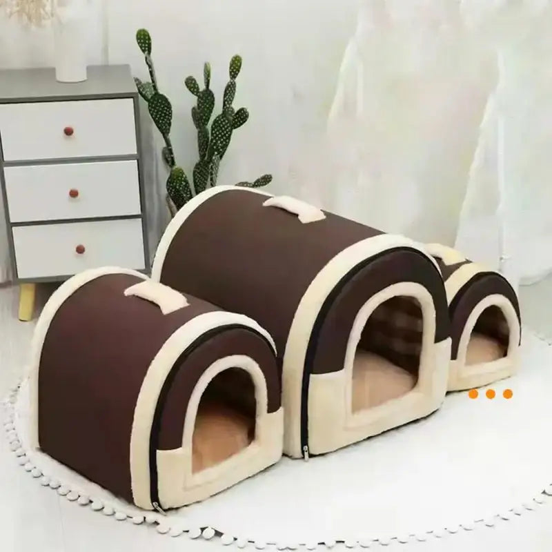 Folding Plush Dog House Puppy Pet Large Medium Indoor Dog Bed Convertible Sofa Kennel Tapisseries Pet Supplies Houses Habitats