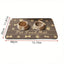 Pet cat and dog diatom mud feeding mat with food bowls, splash-proof and non-slip design, measures 40cm x 30cm.